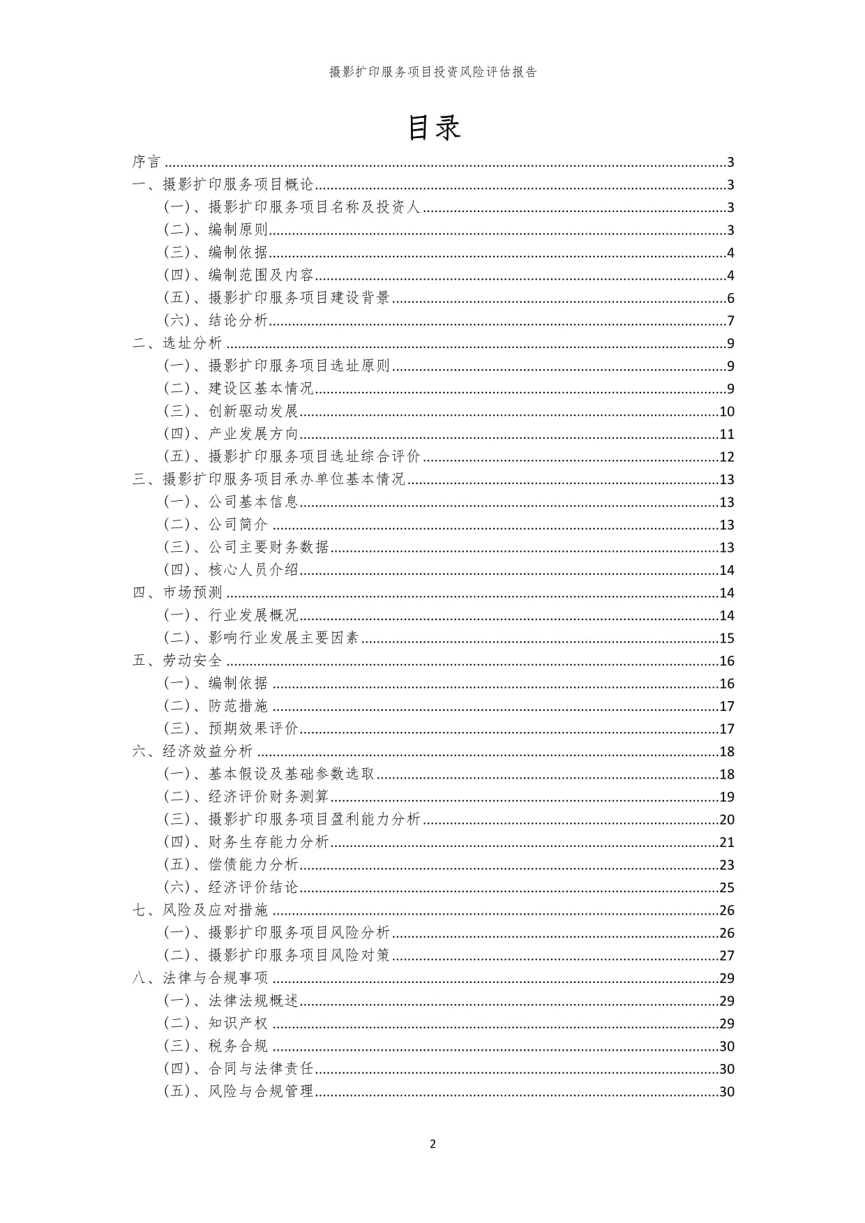 2025年攝影擴(kuò)印服務(wù)項(xiàng)目投資風(fēng)險(xiǎn)評估報(bào)告