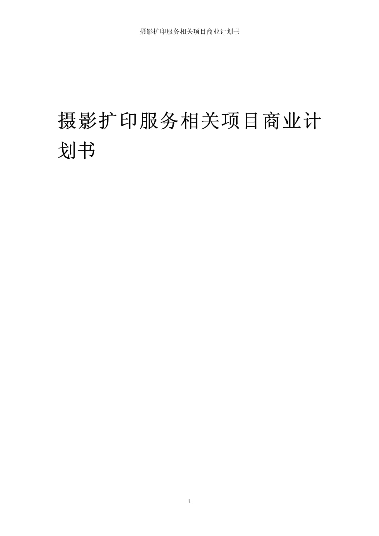 光影未來——攝影擴(kuò)印服務(wù)商業(yè)發(fā)展計(jì)劃書